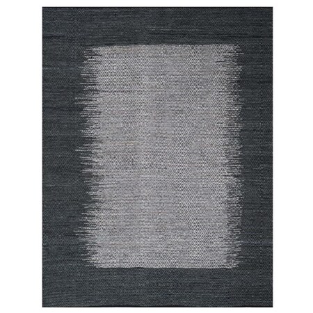 Flowers First 8 x 10 ft. Vintage Leather Hand Woven Rug, Light Grey & Charcoal - Large Rectangle FL1868214